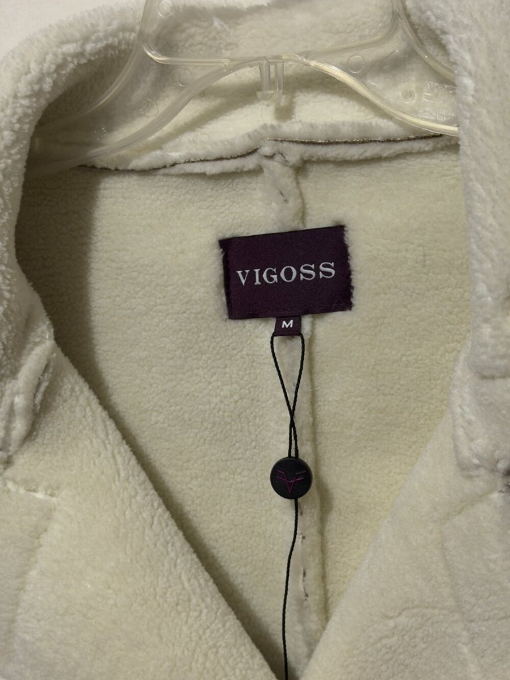 Vigoss Faux Suede Shearling Moto Aviator Jacket Taupe Medium Cozy - Picture 3 of 16